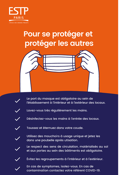 Protocoles sanitaire Covid19, ESTP Paris
